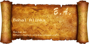 Behal Alinka névjegykártya