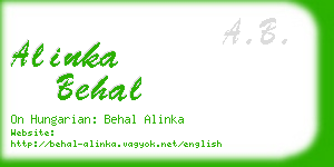 alinka behal business card